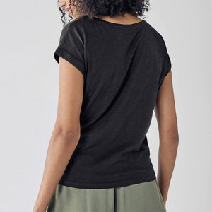 Camiseta de Manga Corta Transpirable, Anti-Pilling, Lisa, Teñida, con Logotipo, Ecológica, Informal para Mujer, Premium, 100% Algodón, Unisex - Product Image 2