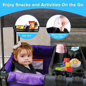 Wonderfold Baby Stroller Tray Black Oxford Cloth ABSPU SL Universal Fit For Baby Carriage - Product Image 2