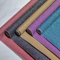 Aksesoris Gaya Cinderella dengan Lapisan Kulit PVC Glitter Ramah Lingkungan 0.7mm untuk Tas Wanita, Dompet, dan Casing Ponsel, Beragam Pilihan