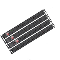 SYNSTRO PDU 1U 19 pouces pour montage en rack, 8 ports 15A, en alliage d'aluminium, unité de distribution d'alimentation avec protection contre les surcharges pour rack de serveur et réseau