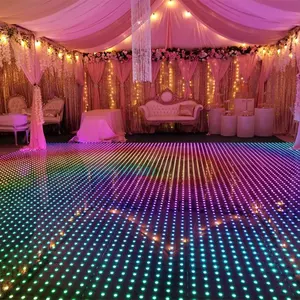 High glossy infinity light up RGB white led starlit video dancefloor panels for wedding party