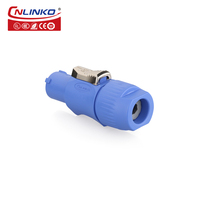 Connecteur de câble d'alimentation Powercon M24 bleu série YF mâle/femelle à 3 broches, indice de protection IP68, 20A 500V, certifié CUL, à insertion rapide