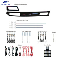 Glefon Vente en gros d'éclairage intérieur de voiture 12V pour BMW E60 2004-2006, kit d'éclairage ambiant 64 couleurs, commande par application, lampe d'ambiance