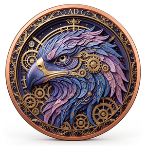 Moneda <span class=keywords><strong>de</strong></span> Cobre Puro 999 <span class=keywords><strong>de</strong></span> 1 oz, Diseño <span class=keywords><strong>de</strong></span> Águila Biónica, Relieve 3D, Color UV, Acabado Tipo Proof, Arte Metálico Cybernetic Sky Lord - Product Image 2