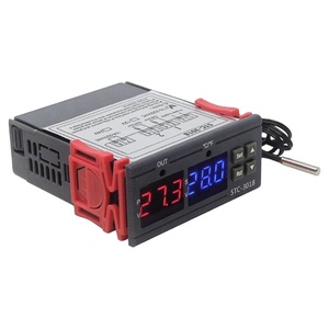 STC-3018 24V Dual Display Dual Temperature Adjustable Temperature <b>Controller</b> With 1M Cable - Product Image 1
