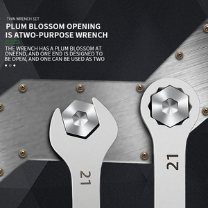 Oem Tùy Chỉnh 17Mm Cờ Lê Thiết Lập Dual-Mục Đích Tự Động Sửa Chữa Dụng Cụ Cầm Tay Với Hoa Mận Thiết Kế Crv Carbon Thép DIY Bộ Hoàn Chỉnh - Product Image 5