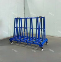 SANDE vente personnalisable usine acier support chariot Double face Transport un cadre chariots pour plaque de verre pierre dalle