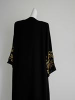 Abaya de luxe perlée pour femmes musulmanes, robe de soirée Aïd, robe longue à manches longues pour femmes, robe noire ornée de diamants thermocollés, 0,9 kg