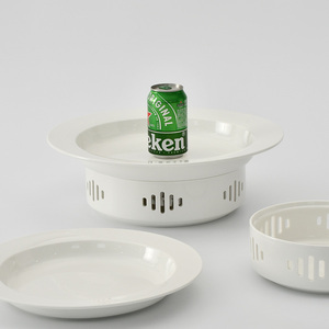 Tazón de Sopa de Cerámica, Porcelana Blanca, Tazones para Mantener la Comida Caliente, Calentador de Velas, Juego de Platos para Servir Mariscos para Vajilla de Restaurante - Product Image 3