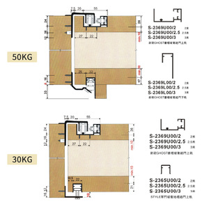 Concealed Sliding Door Track Double Damper Wardrobe Hardware External Mount Modern Design Cold Rolled Aluminum Alloy - Product Image 3