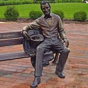 Custom Park Garden Decoración <span class=keywords><strong>Estatua</strong></span> de tamaño real Bronce Abraham <span class=keywords><strong>Lincoln</strong></span> Escultura Sentado EN EL Banco <span class=keywords><strong>Estatua</strong></span> - Product Image 6