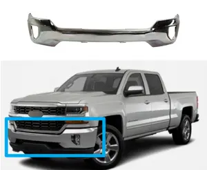 High Polished Chrome Finish Bumper for Chevrolet Silverado 1500 2016-2018 With Fog Lamps Without Park Assist Sensors