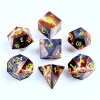 Lot de 7 dés en acrylique Skyfire, dés polyédriques à motifs de nuages flamboyants pour jeux de rôle DND, vente en gros à faible MOQ