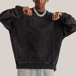 <span class=keywords><strong>Felpe</strong></span> Girocollo <span class=keywords><strong>Vintage</strong></span> di Alta Qualità Streetwear 100% Cotone Lavaggio Acido <span class=keywords><strong>Oversize</strong></span> Unisex - Product Image 1