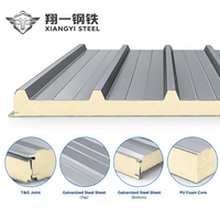 Panel Sandwich Dinding Eksterior Industri Polyurethane PU Tahan Api dan Air Ramah Lingkungan Panel Berinsulasi untuk Freezer Chiller