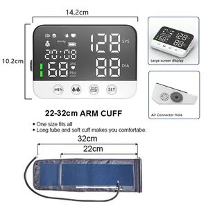 Layar LED mesin Bp otomatis elektronik monitor tekanan darah lengan atas mesin BP Bp