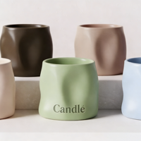 Ventes en gros de pots à bougies en céramique blancs de 8 oz, 10 oz, 12 oz, 16 oz, forme unique, finition mate, fond épais, pot à bougie de luxe