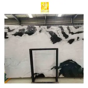 Natural Stone Black and White Floor Tiles Interior Floor Wall Decoration Countertop Panda White Marble