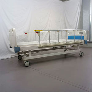 Letto Ospedaliero Economico con Funzionamento Fluido e Silenzioso, 2 Manovelle, in Acciaio e Plastica ABS, Arredamento Ospedaliero - Product Image 5