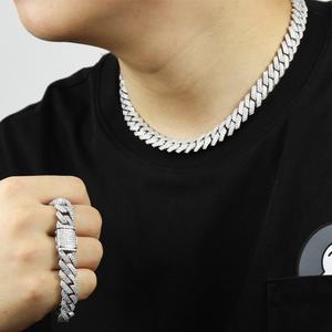 Hip Hop <b>Iced</b> <b>Out</b> Jewelry 12mm Diamond Cuban Link <b>Chain</b> Solid 925 Sterling Silver Gold Plated D Color VVS Moissanite Necklace - Product Image 3