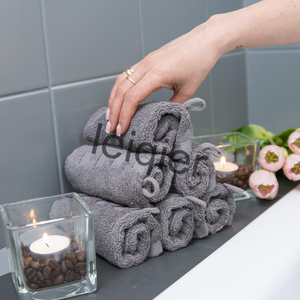 Gants exfoliants personnalisés avec logo, gants de bain et de douche avec boucles de suspension, kit de gants exfoliants pour le bain pour une peau douce - Product Image 6