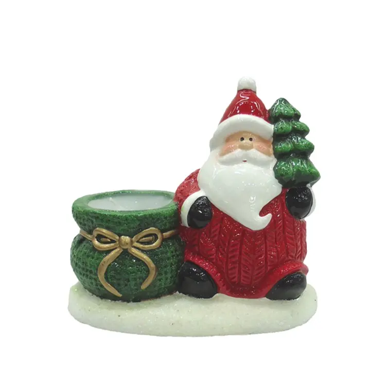 מוצרים חדשים קרמיקה חג המולד דקורטיבי סנטה tealight פמוט