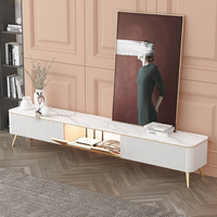 Ensemble d'armoires TV en planche de roche lisse, pour table à thé, salon, petit ménage, peinture simple de qualité supérieure, combinaison d'armoire de télévision