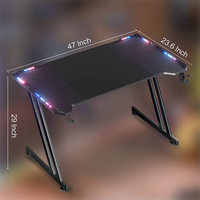 Table d'ordinateur Gamer de haute qualité Nouveau bureau de jeu PC noir LED Table de jeu longue marque
