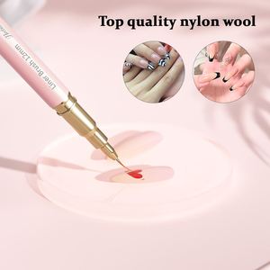 Oferta Especial al por Mayor: Pinceles Delineadores de Nailon/Kolinsky Personalizados de 4/8/12/20/25mm con Detalle de Rayas Rosas para Arte de Uñas - Product Image 6