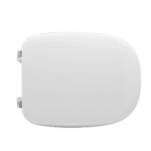 Tapa de inodoro moderna de cierre suave y alargada para inodoro suspendido Senesi Pienza, hecha de urea y PP para uso en el baño - Product Image 1