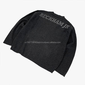 Nouveau Pull Homme Col Rond Tricoté à Manches Longues avec Imprimé Numérique Style Vintage Ample 2026 – Haut Polyvalent pour l'Automne - Product Image 6