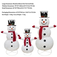 Bestseller: Pupazzo di Neve Pieghevole con Cappello da Babbo Natale Illuminato a LED, Decorazione Natalizia in Ferro Battuto e Tessuto PVC, Altezza 90-150cm