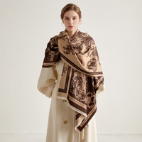 Écharpes châles double face douces effet pashmina, motif jacquard floral, style vintage pour femme 2027