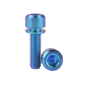 Pernos de Cabeza Hexagonal con Acabado Anodizado en Titanio Azul GR5 con Arandelas, Rosca UNC para Fijación de Motocicletas/Bicicletas - Product Image 2