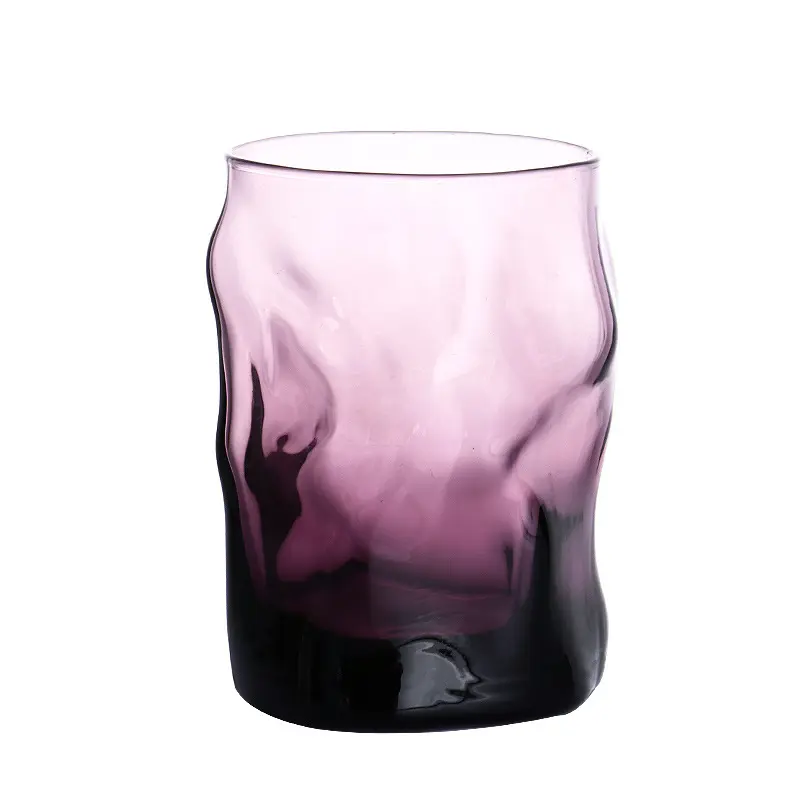 Wave creative Heat-resistant personality glass ins wind household mouthwash color juice milk tea cup gradient color glass cups