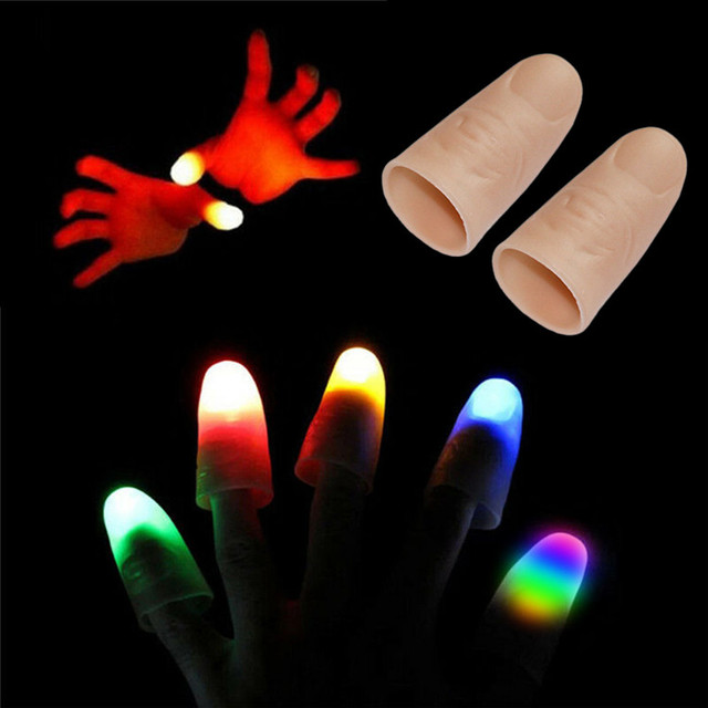 Novelty Light-Up Thumb LED Light Magic Trick Props Fantastic Durable Disappearing Silk Fake Thumbs Halloween Party Toys