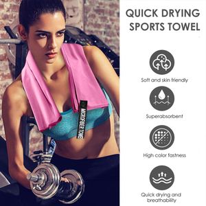 Serviette de sport en microfibre personnalisée, couleur unie, absorbant l'eau et la transpiration, séchage rapide, pour voyage, gym et sport - Product Image 3