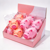 Jouet à presser en caoutchouc souple rose en forme de cochon, jouet anti-stress mignon en forme d'animal, logo personnalisé pour les cadeaux d'anniversaire des enfants