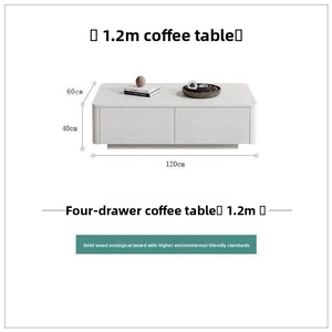 Table basse en bois massif de style français, meuble <span class=keywords><strong>TV</strong></span> avec rangement, design moderne pour salon, petit appartement, à poser au sol/mur - Product Image 6