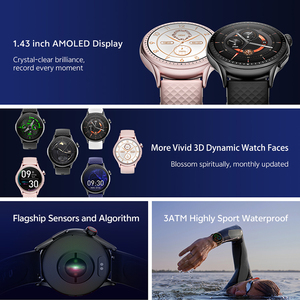 Nouvelle montre connectée GR3 pour femmes, écran AMOLED, étanche 3ATM, calendrier, calculatrice, suivi de la santé, montre connectée de fitness pour femmes - Product Image 2