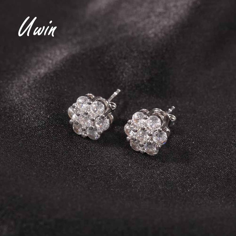 Uwin Crystal Cluster Stud Shiny 7