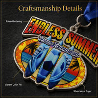 Médaille de football personnalisée en métal avec impression 4C et ruban imprimé pour les tournois de football