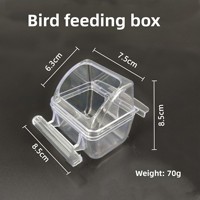 Accessoires pour cage à oiseaux, mangeoire à nourriture pour perroquet antidérapante, plastique, extérieur et intérieur, suspendue, anti-éclaboussures, écologique, bouton solide, carré
