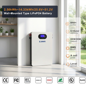 200Ah 100Ah 51.2V 280Ah 25.6V 100Ah แบตเตอรี่ LiFePO4ติดผนังแบตเตอรี่ลิเธียมสำหรับเก็บพลังงานแสงอาทิตย์สำรองที่อยู่อาศัย - Product Image 2
