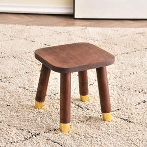 Shoe Changing <b>Stool</b> Modern Minimalist Small Round <b>Low</b> Profile Eco-Friendly Natural Finish School Bedroom Household Use - Product Image 3