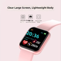 Pulsera Inteligente Y68 con Monitor de Ritmo Cardíaco, Reloj D20 con Correa de TPU en Colores Pastel, Alertas de Salud, Podómetro, Éxito de Ventas Internacional