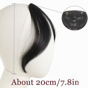 Perruque à franges de style français LH116, postiche synthétique droit à raie centrale pour toutes les formes de visage, noir naturel, brun clair, brun foncé - Product Image 4