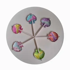 Nieuwe Regenboog Parel Schelp Lolly Candy Charms Dessert Voedsel Kralen Voor Ketting Armband Sleutelhanger Oorbel Diy Sieraden Maken