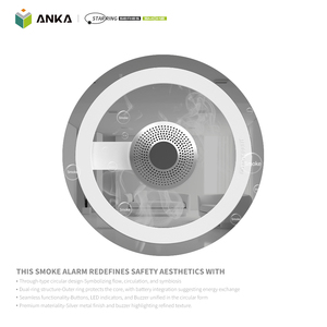 Nouveau détecteur <span class=keywords><strong>de</strong></span> <span class=keywords><strong>fumée</strong></span> interconnecté à piles, à spectre partagé, <span class=keywords><strong>de</strong></span> style élégant, conforme à la norme britannique, avec certification Kitemark EN14604 - Product Image 3