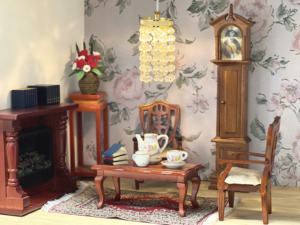 Orologio da pavimento in miniatura in scala 1:12 <span class=keywords><strong>nonno</strong></span> orologio in legno stile Vintage decorazione soggiorno - Product Image 2